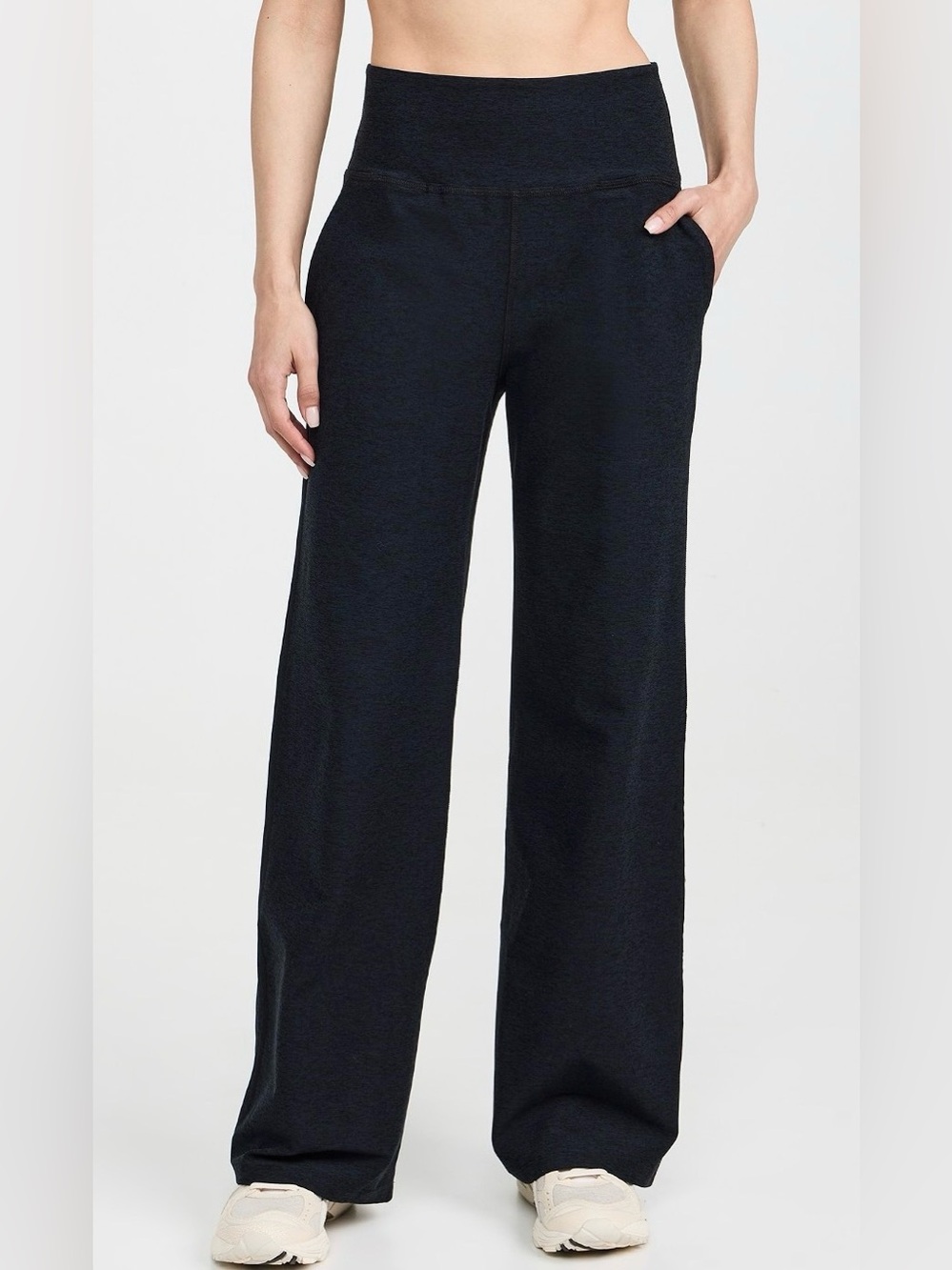 Beyond Yoga Spacedye Laid Back Pants Black Wide-Leg Lounge Pants Medium